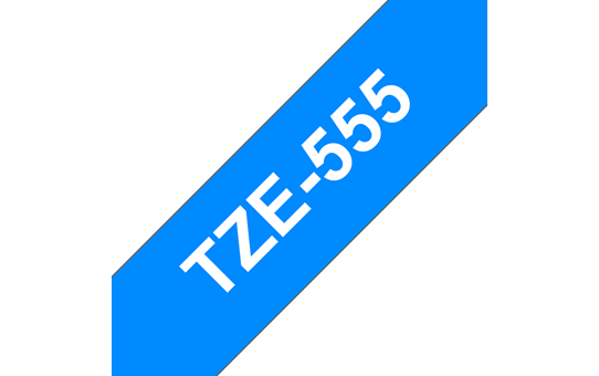 Brother TZe-555 Labelling Tape Cassette – White On Blue, 24mm wide