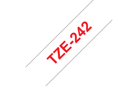 Brother TZe-242 Labelling Tape Cassette – Red on White, 18mm wide