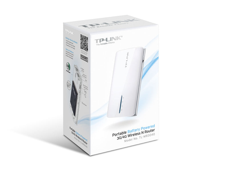 TP-Link TL-MR3040 - Portable - Battery Powered 3G/4G Wireless N Router