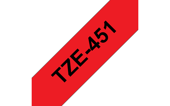 Brother TZe-451 Labelling Tape Cassette – Black on Red, 24mm wide