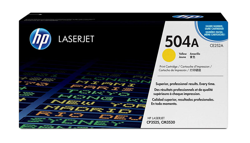 HP 504A Yellow Original LaserJet Toner Cartridge, CE252A