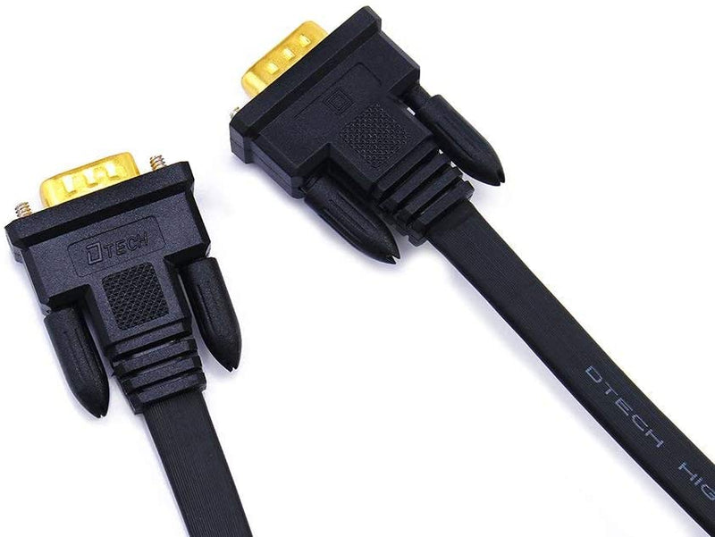DTECH 65ft Extra Long VGA to VGA Cable (B01ASTWN48)15 Pin Male to Male Flat SVGA Cord for Computer to Monitor Full HD Video 15 Meter, Black)