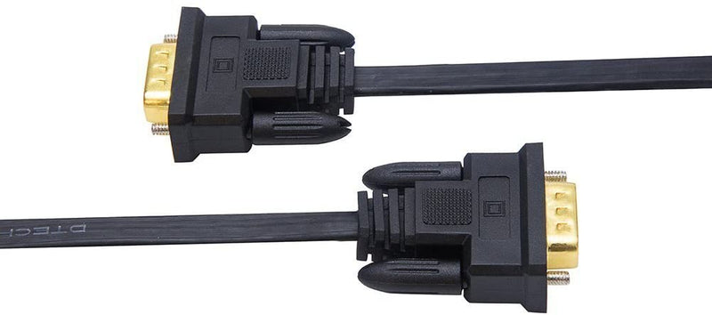 DTECH 65ft Extra Long VGA to VGA Cable (B01ASTWN48)15 Pin Male to Male Flat SVGA Cord for Computer to Monitor Full HD Video 15 Meter, Black)