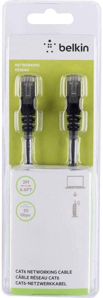 BELKIN CAT6 Networking Cable (2m) - RJ45 Male-to-Male Ethernet Patch Cable (B07M82GJM4)