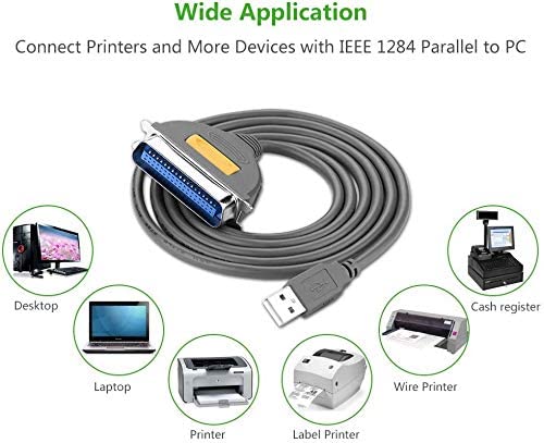 UGREEN USB to IEEE1284 CN36 Parallel Printer Cable Adapter (30228) 10FT