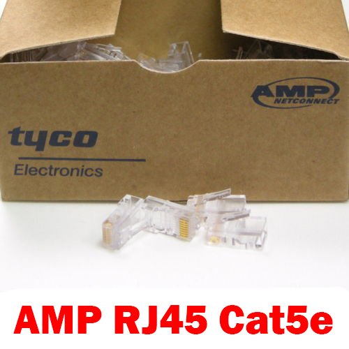 AMP Tyco Unshielded Cat5e RJ45 Ethernet Network Modular Connector Plug( 5-554720-5)
