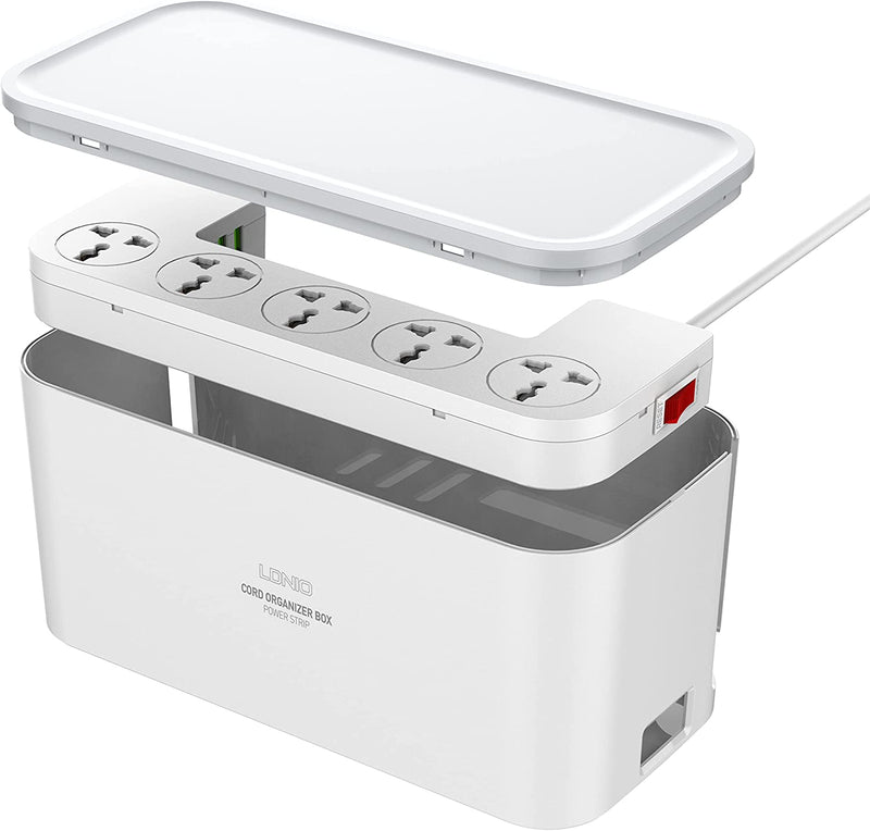 LDNIO Smart Management Power Extension Box With 5 Socket Ports and 3 USB fast charging Ports, 2M - SC5309