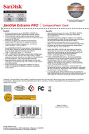 SanDisk Extreme PRO 64GB Compact Flash Memory Card UDMA 7 Speed Up To 160MB/s - SDCFXPS-064G-X46