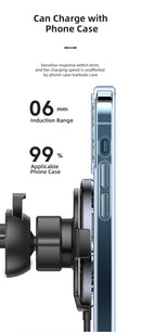 Usams US-CD164 Ultra-Slim Magnetic Car Wireless Charger 15W(Also For Home Use)