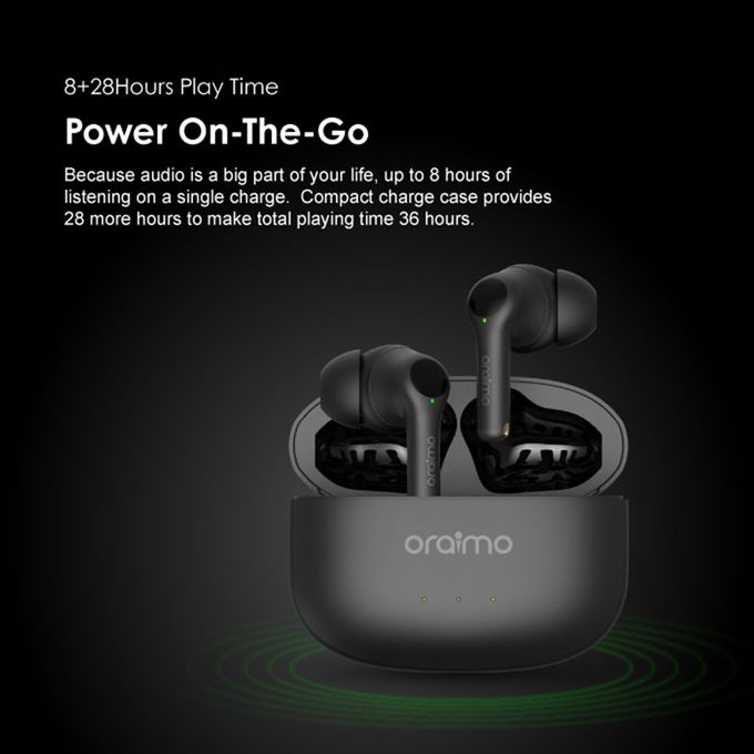 Oraimo E95D Buds, Battery Capacity, With 400mAh Battery Charging Case