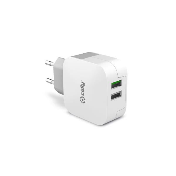 Celly TC2USBTURBO 2 USB-A Wall Charger -17W