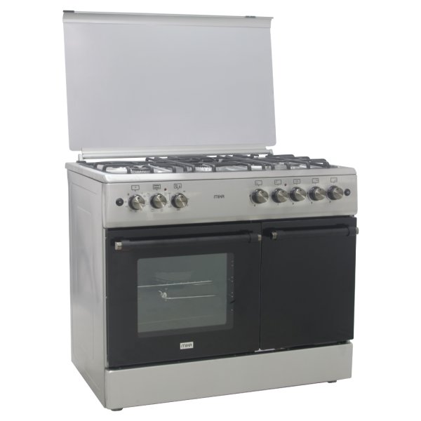 Mika MST90PU41HI/GCW Standing Cooker - 4 gas burners withDual WOK by Sabaf Electric Rapid Hot plate