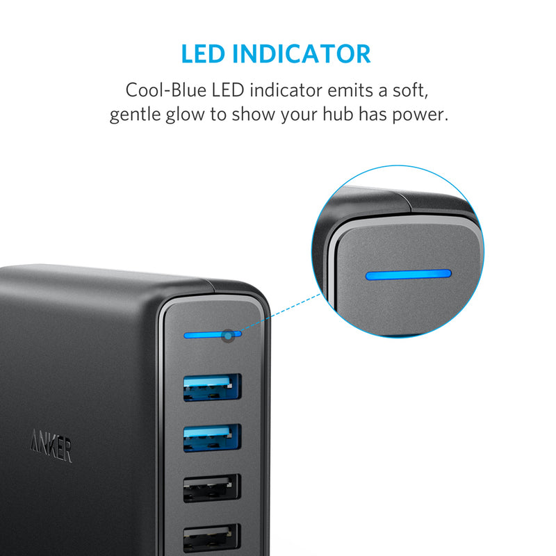 Anker (A2054L11) PowerPort 5 with Dual Quick Charge 3.0