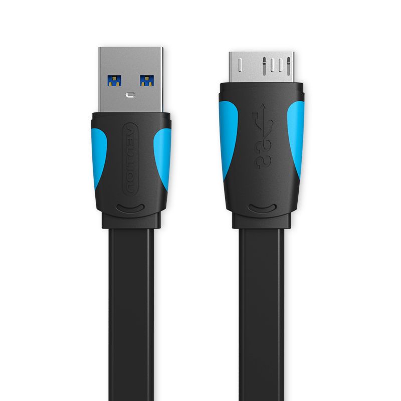 Vention Flat USB 3.0 A Male to Micro B Male Cable 0.5 M Black (VEN-VAS-A12-B050)