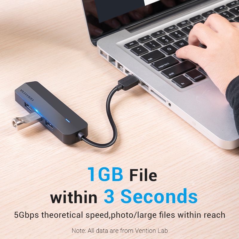 Vention USB 3.0 To usb 3.0 Hub with Gigabit Ethernet Adapter (VEN-CHNBB)