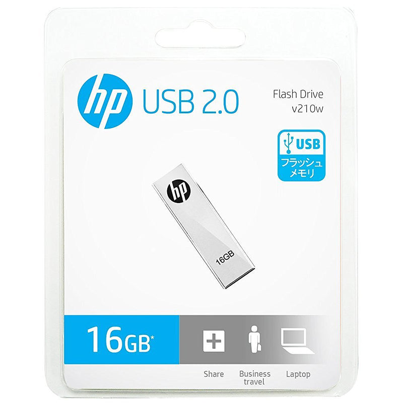 HP V210W 16GB USB 2.0 Flash Drive - Silver