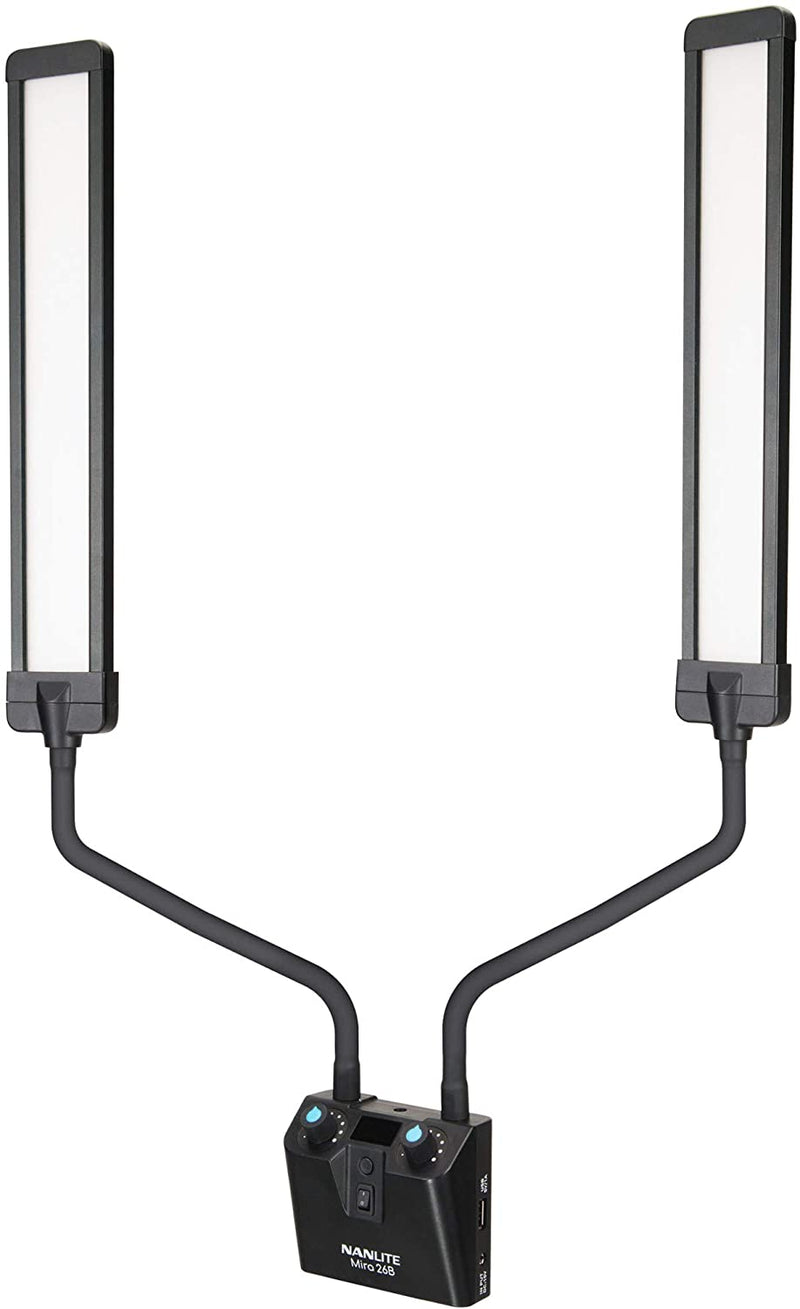 Nanlite Mira 26B Dual Flex Arm Beauty Light with USB Power Passthrough and Light Stand (MIRA26B)