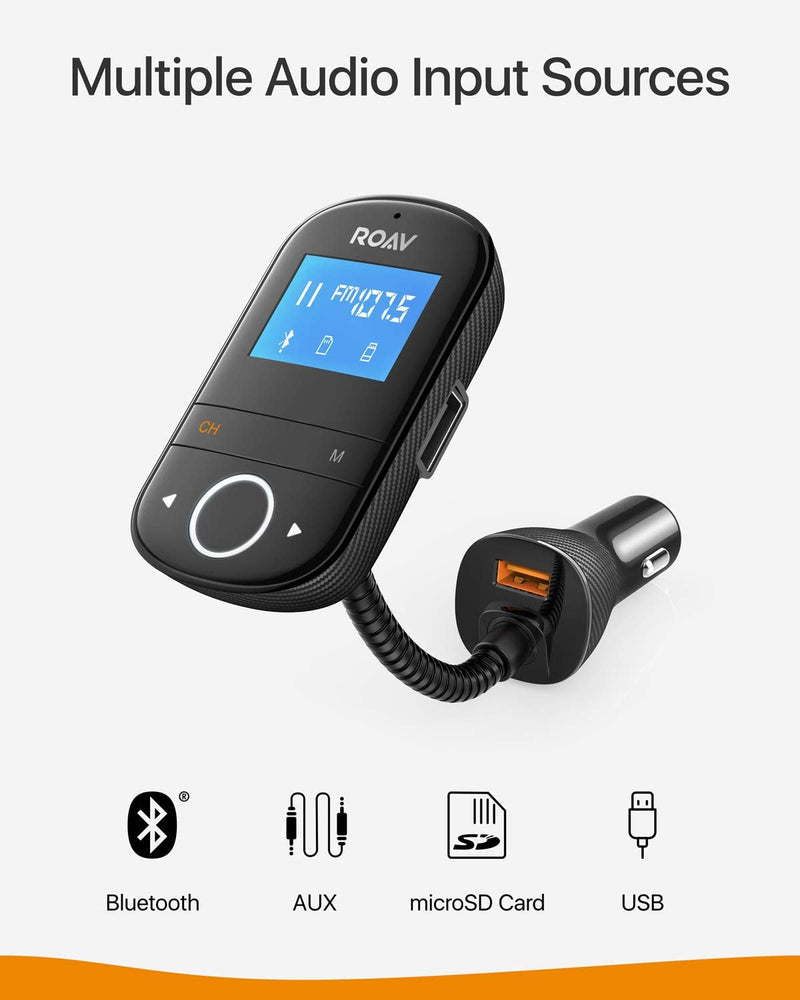 Anker ROAV SmartCharge F3 Wireless Bluetooth 4.2 FM Transmitter for Car (R5132Z11)