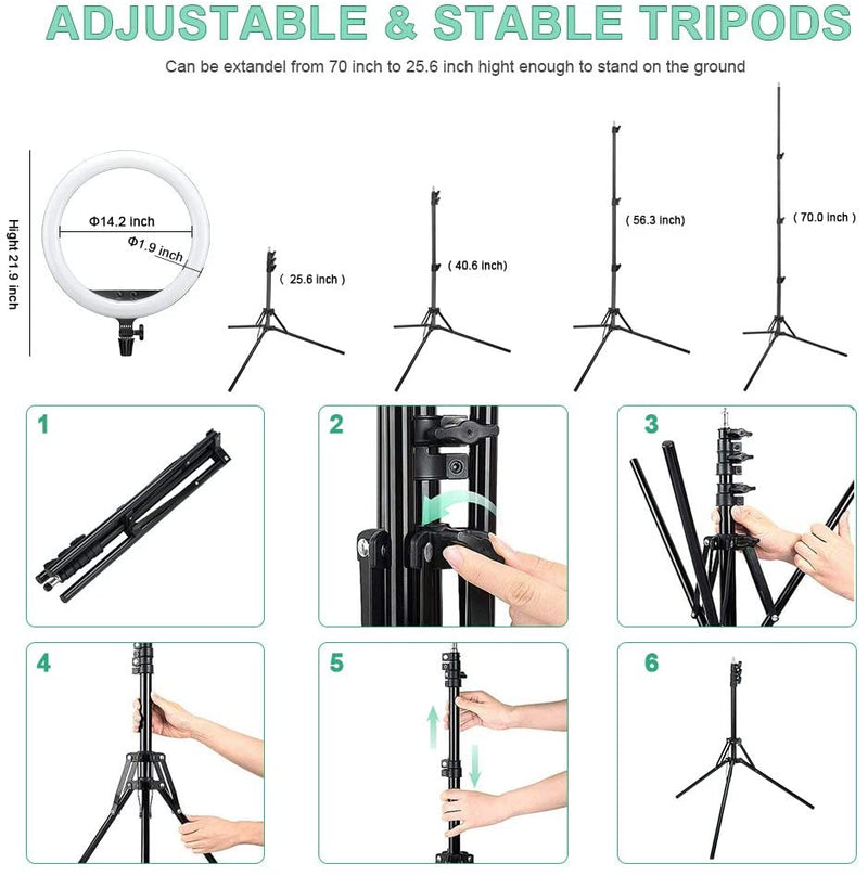 Godox LR150 18" LED Ring Light with 78'' Extendable Tripod Stand (LR150B)