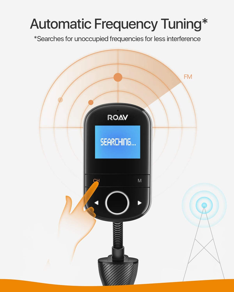 Anker ROAV SmartCharge F3 Wireless Bluetooth 4.2 FM Transmitter for Car (R5132Z11)