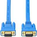DTECH 10m Flat VGA Cable (DT-69F10B) Long 32 Feet Gold Plated Male to Male 15 Pin Connector Ultra Slim Blue Wire for Computer Monitor SVGA Projector