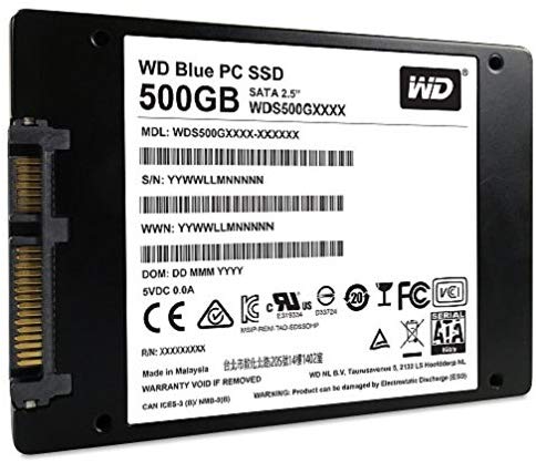WD BLUE 500GB SATA III 6Gb/s 2.5 inch/7mm Internal SSD -  WDS500G2B0A