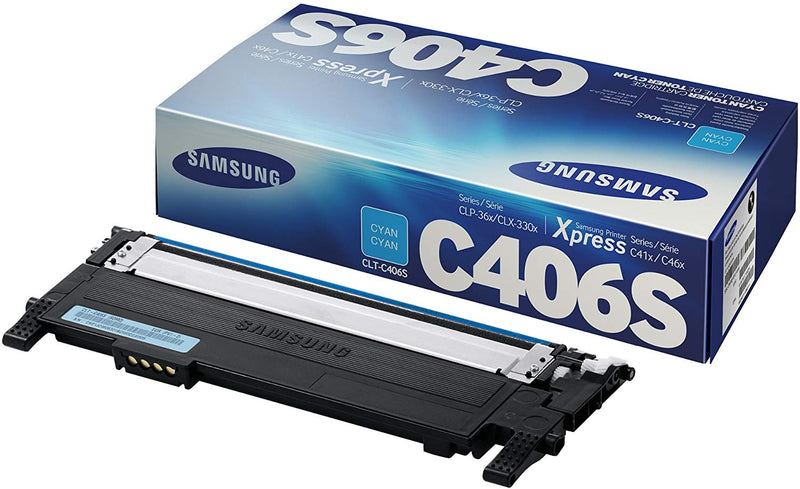 Samsung CLT-C406S/SEE Toner Cartridge Cyan for CLP-365W, C410W, 3305W, Xpress C460FW printers