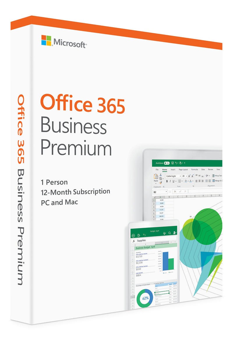 Microsoft Office 365 Business Premium | 12-month subscription, 1 person, PC/Mac Activation Card by Mail - KLQ-00424