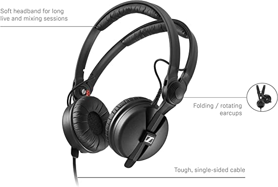 Sennheiser Professional HD 25 On-Ear DJ Headphones - High sensitivity due to lightweight aluminium voice coils