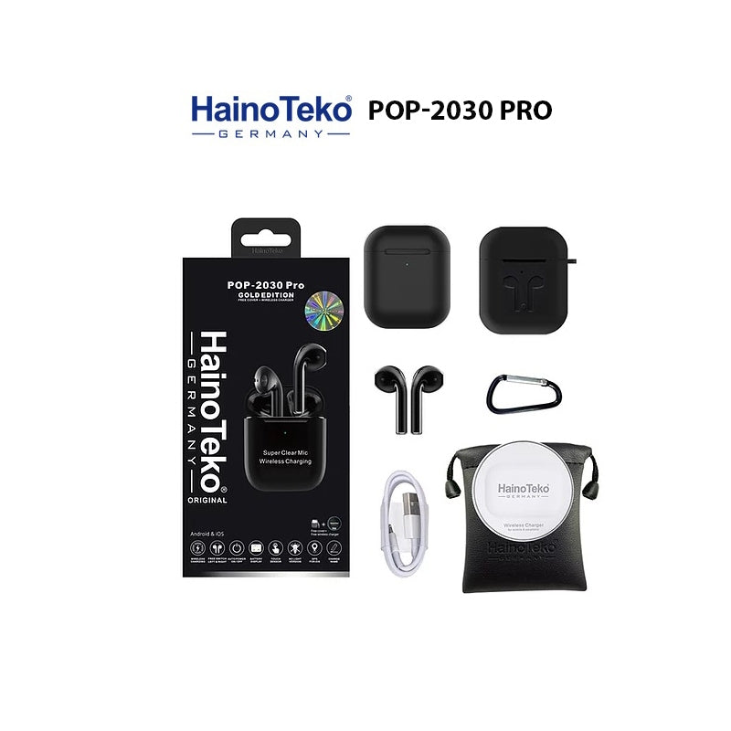 Haino Teko Pop-2030 Pro Wireless Earbuds - with Cover and Wireless Charger
