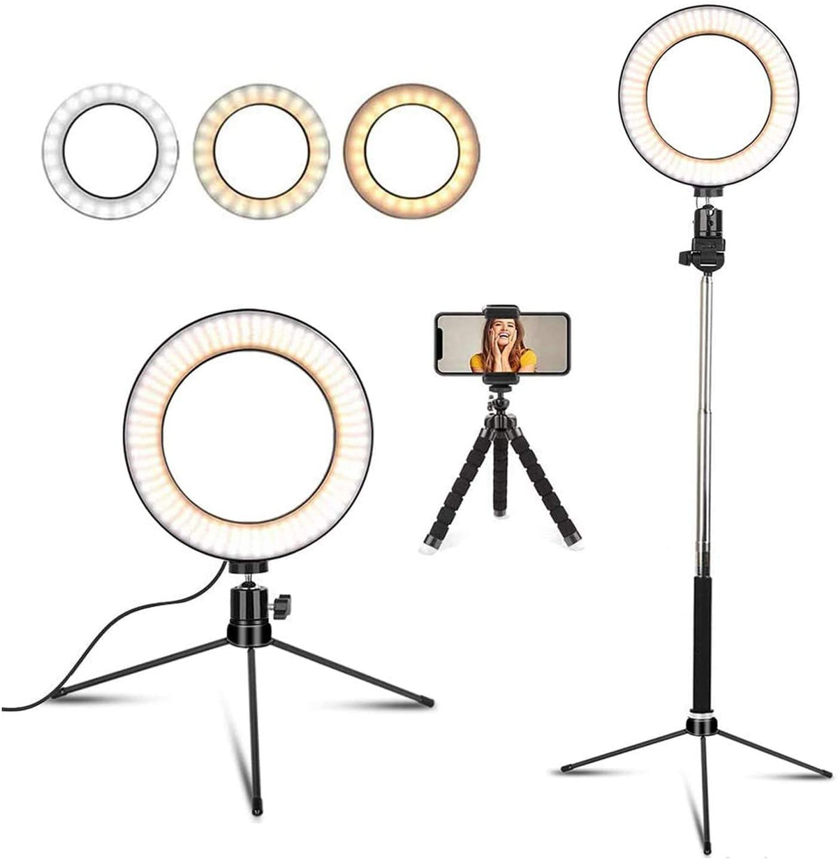 14” LED Dimmable Selfie Ring Light with Tripod Stand Cell Phone