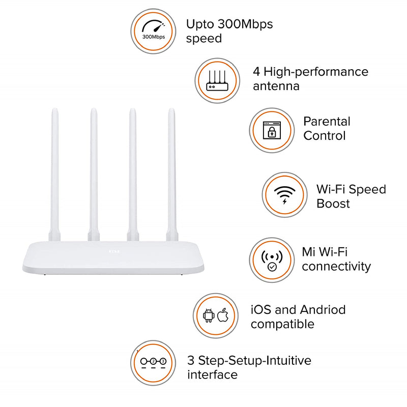 Xiaomi Router 4A | WiFi Router | Dual Band AC1200, 3x RJ45 1000Mb/s (‎B0868SF5XP)