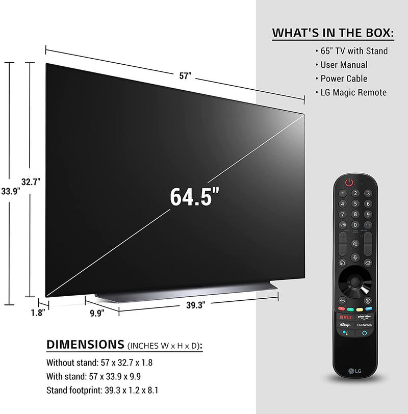LG C1 65 inch Class 4K Smart OLED TV (OLED65C1PUB)