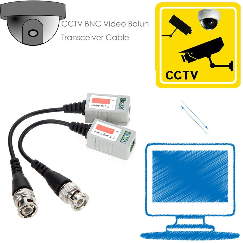Video Balun Transceiver, Ankey 2 Pack Video Balun Network Transceiver with Video Audio Power Connectors (3216562199)