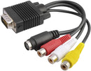 Insten VGA to RCA AV Adapter Cable, VGA to TV S-Video 3 RCA PC Computer Cable (B072Q35CSYjh)