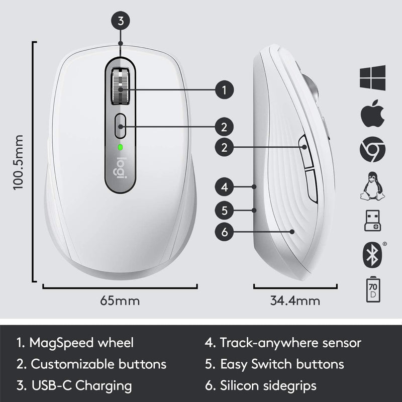 Logitech MX Anywhere 3 Wireless Compact Performance Mouse