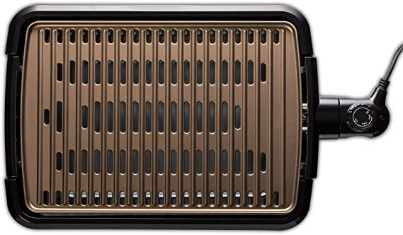 George Foreman 25850 Smokeless BBQ Grill - Easy grip handle, Removable plates