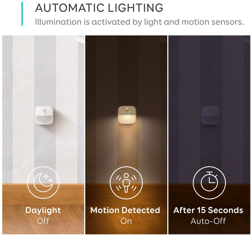 Anker eufy, Lumi Stick-On Night Light, Warm White LED,(T1301H21)