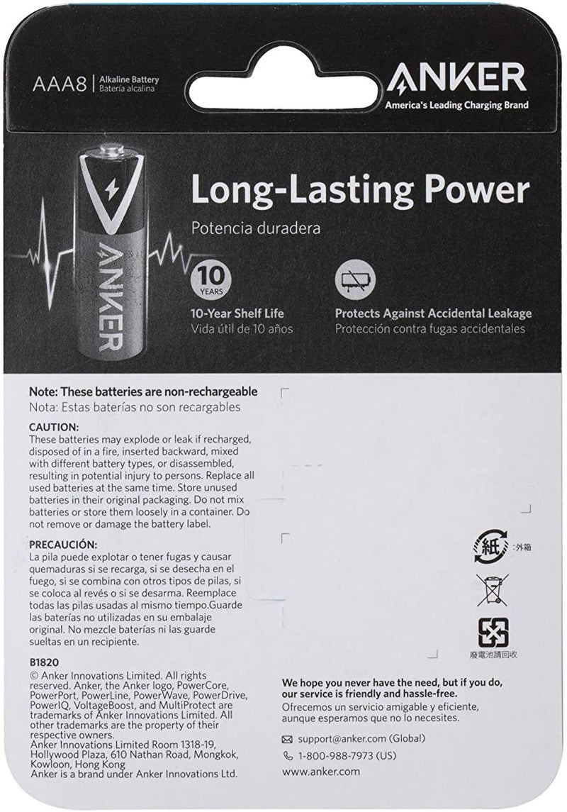 Anker Alkaline AAA Batteries (8-Pack)( B1820H13)