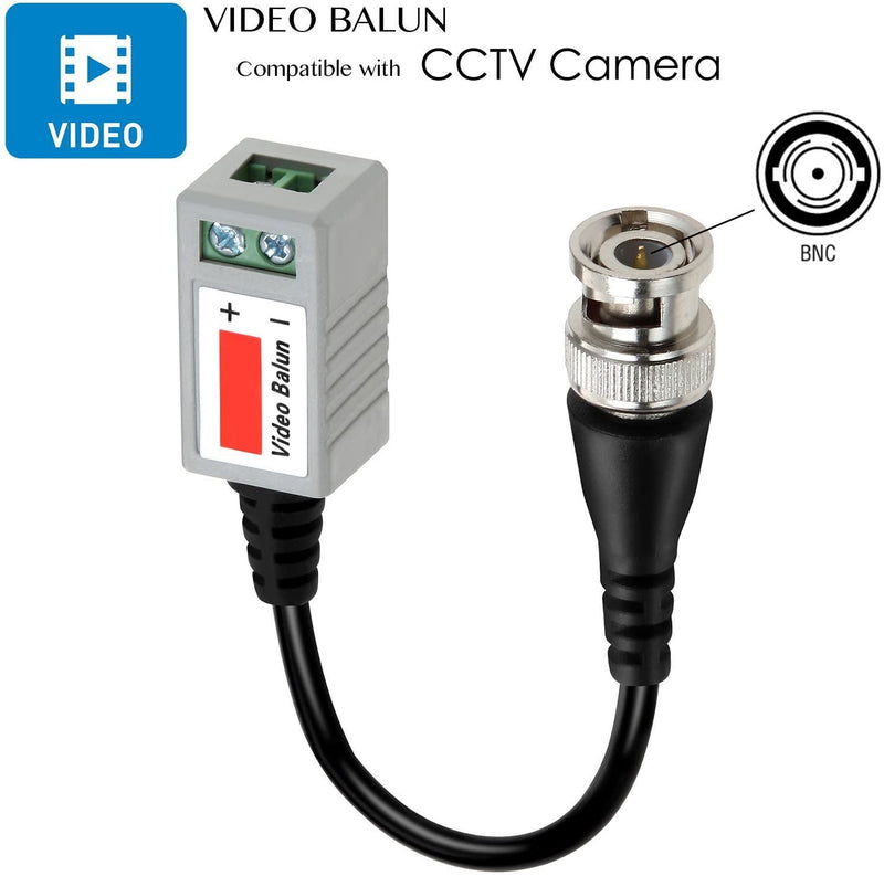 Video Balun Transceiver, Ankey 2 Pack Video Balun Network Transceiver with Video Audio Power Connectors (3216562199)