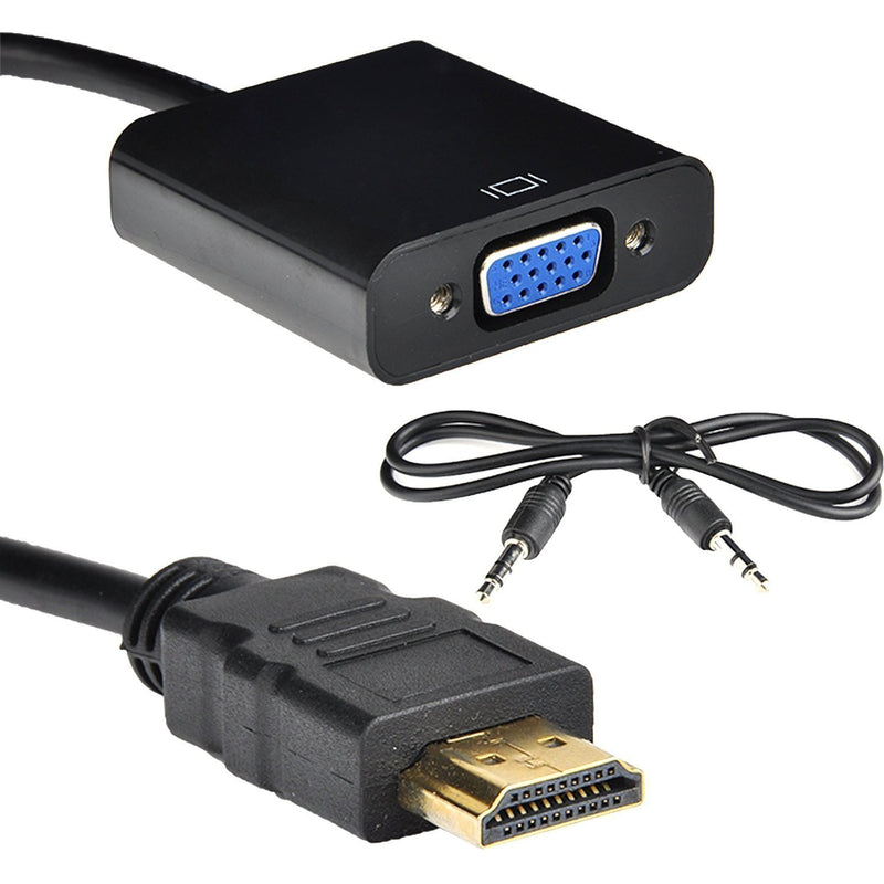 Priefy HDMI to Vga Converter Adapter (B07S3GSZP9)1080P with 3.5 mm Audio HD Video Cable Adapter for PC Desktops Laptops Power