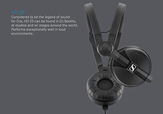 Sennheiser Professional HD 25 On-Ear DJ Headphones - High sensitivity due to lightweight aluminium voice coils