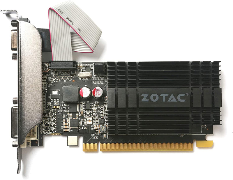 ZOTAC GeForce GT 710 2GB DDR3 PCI-E2.0 DL-DVI VGA HDMI Passive Cooled Single Slot Low Profile Graphics Card (ZT-71302-20L)