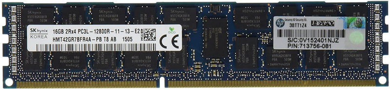 HP 16GB 2RX4 PC3L-12800R-11 DDR3 1600 (PC3 12800) Memory Kit 713985-B21