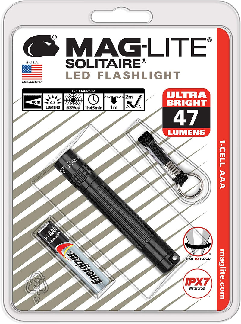 Maglite Solitaire LED 1-Cell AAA Flashlight Black - (SJ3A016)