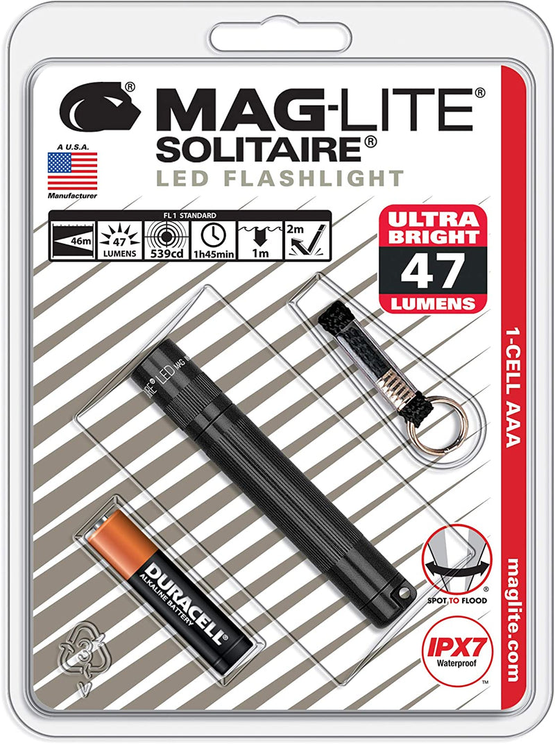 Maglite Solitaire LED 1-Cell AAA Flashlight Black - (SJ3A016)