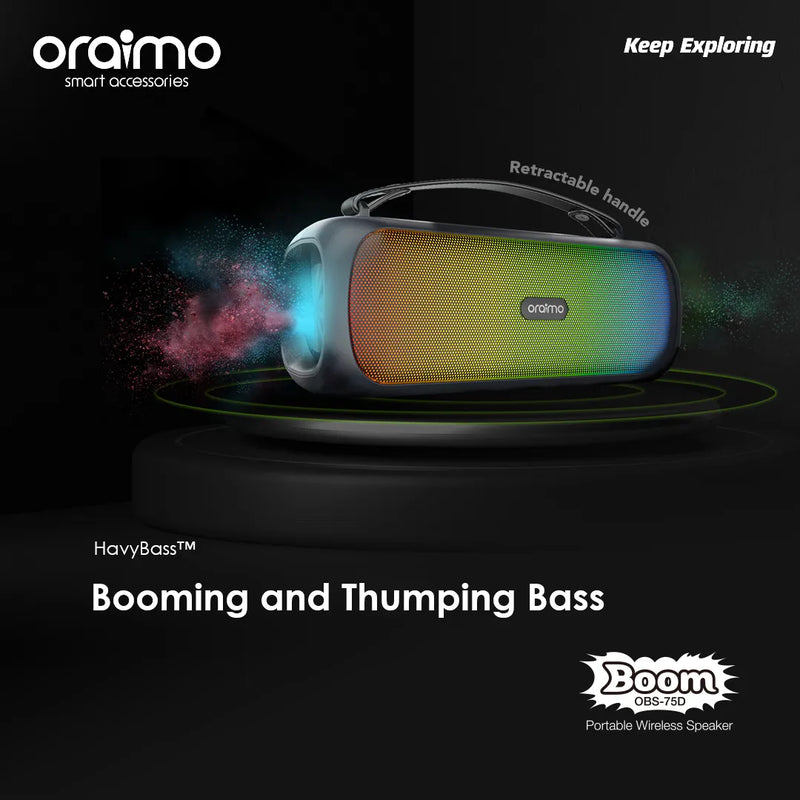 Oraimo Bass Go Boom, OBS-75D, Portable Wireless Speaker