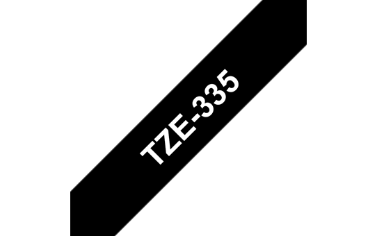 Brother TZe-335 Labelling Tape – White on Black, 12mm wide