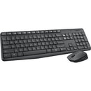 Logitech MK235 Wireless Keyboard and Mouse Combo - Grey - 920-007931 – Full-Size 2.4GHz USB Keyboard & Mouse Set, Spill-Resistant, Long Battery Life