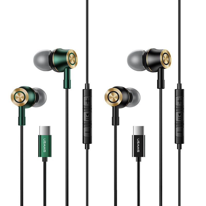 USAMS US-SJ482-EP-43 Type-C In-ear Metal Headsets Stereo Earphones(HSEP4301